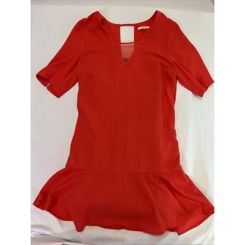 Drop Waist Dress Ruffle Hem Size S/M Romantic Mod